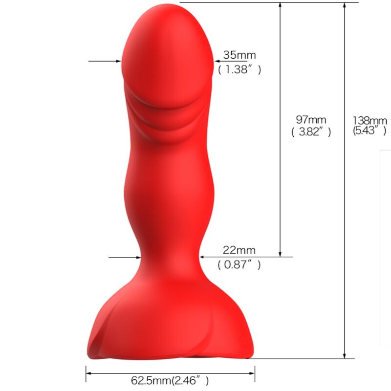 Image Plug Anal Vibrant Télécommandé Rose Rouge Armony