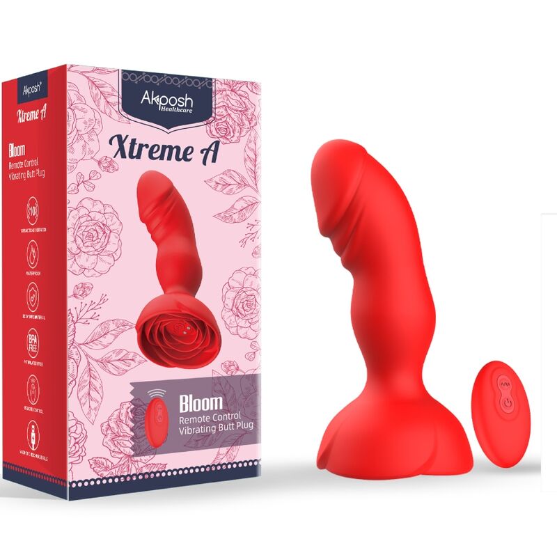 Image Plug Anal Vibrant Télécommandé Rose Rouge Armony