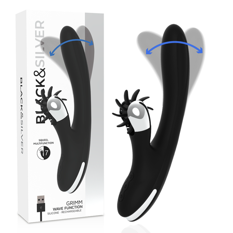Black & Silver - Bunny Grimm - Rabbit Vibrator glamoursexyloveshop Black & Silver - Bunny Grimm - Rabbit Vibrator glamoursexyloveshop