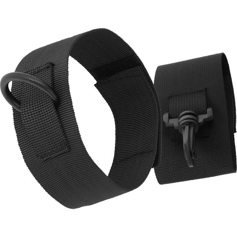 Image Menottes Chevilles BDSM Nylon Noir Dakness