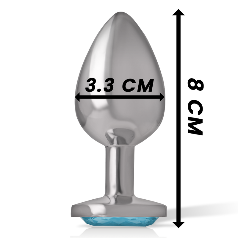 Image Plug Anal Métal Cœur Bleu Taille M Intense Anal Toys