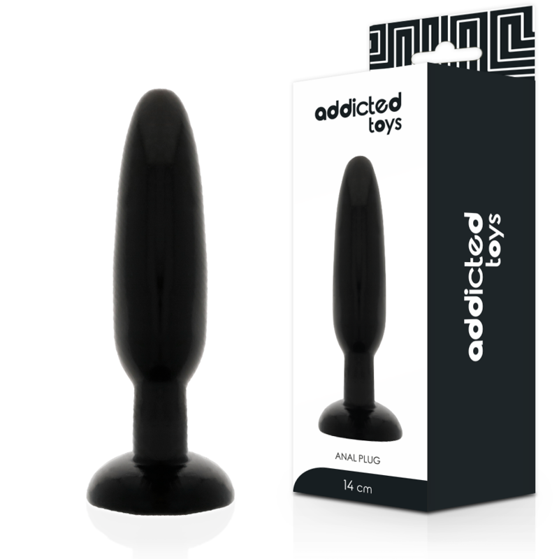 Image Plug Anal Silicone Noir Taille 14 CM Addicted Toys