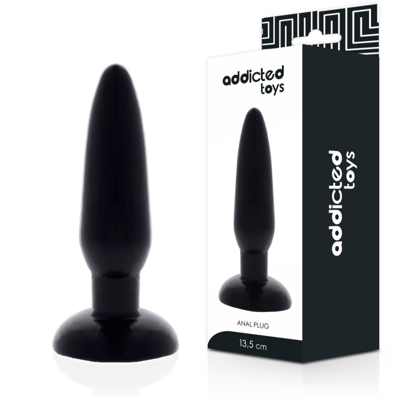 Image Plug Anal Silicone Noir Taille 13.5 CM Addicted Toys