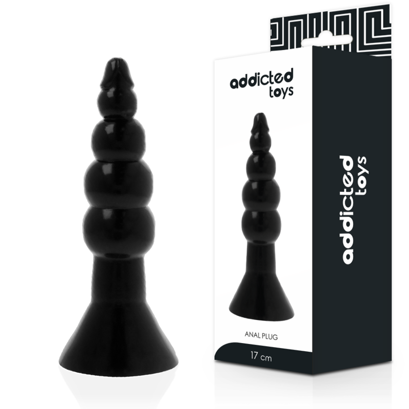 Image Plug Anal Silicone Noir Taille 17 CM Addicted Toys