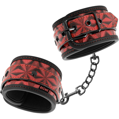 Image Menottes BDSM Cuir Rouge Begme Fetish