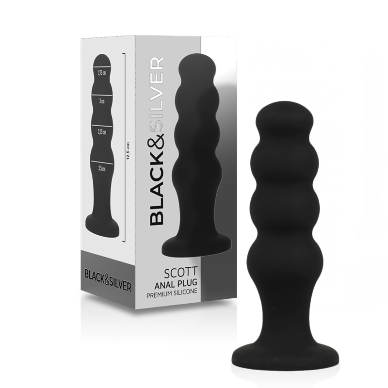 Image Plug Anal Silicone Noir Black&Silver