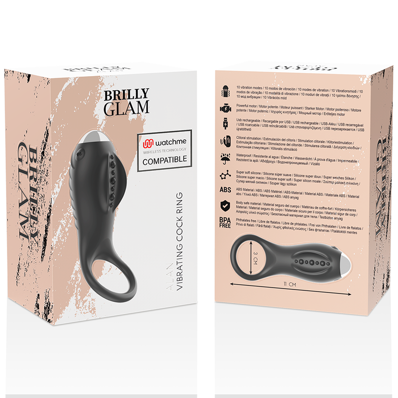 Image Sex-toys Anneau Pénien Brilly Glam Noir