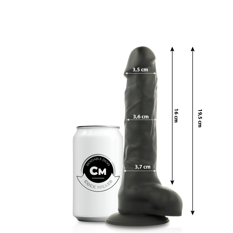 Image Sex-toys Cock Miller Couleur Noir Taille 19.5 CM