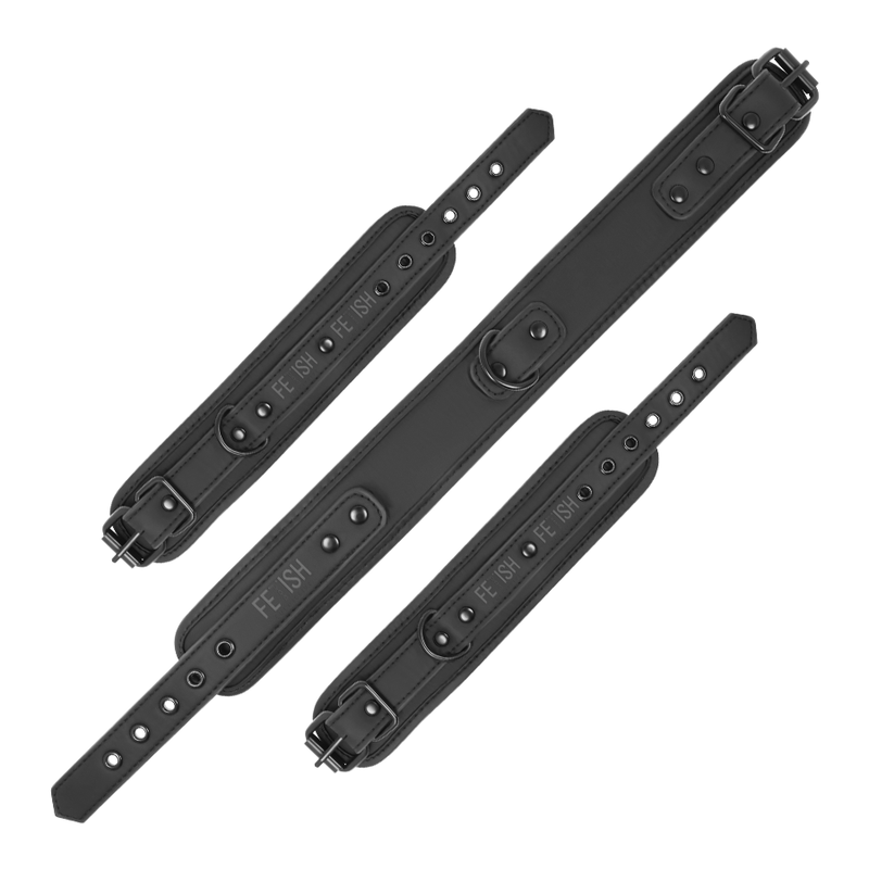 Image Collier et Menottes BDSM Fetish Submissive Black