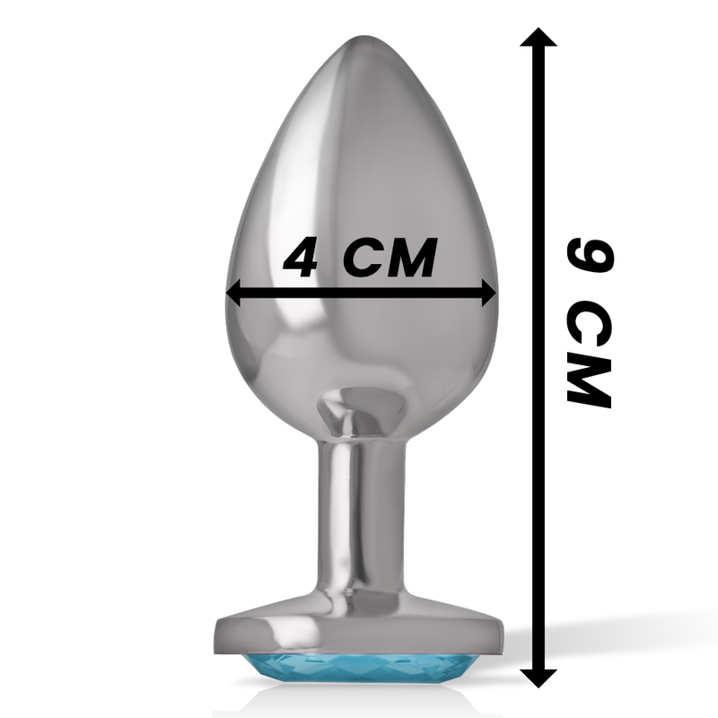 Image Plug Anal Métal Cœur Bleu Intense Anal Toys Taille L