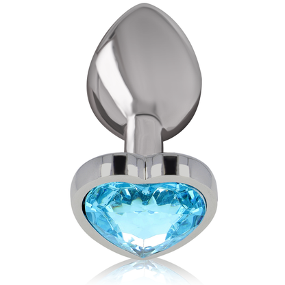 Image Plug Anal Métal Cœur Bleu Intense Anal Toys Taille L