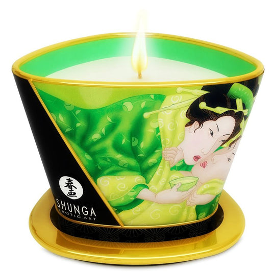 Image bougie de Massage Arôme Thé Vert Shunga 170 ML